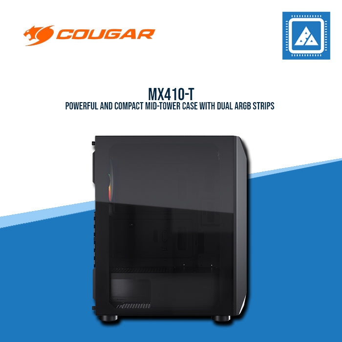 COUGAR CASE MX410-T / MID TOWER / Mini ITX / Micro ATX / ATX MOTHERBOARD TYPE TEMPERED GLASS COUGAR CASE MX410-T / MID TOWER / Mini ITX / Micro ATX / ATX MOTHERBOARD TYPE TEMPERED GLASS